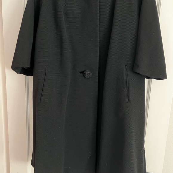 Vintage Juilliard 50’s Mandarin Collar Swing Coat with XL Covered Buttons - Picture 7 of 8